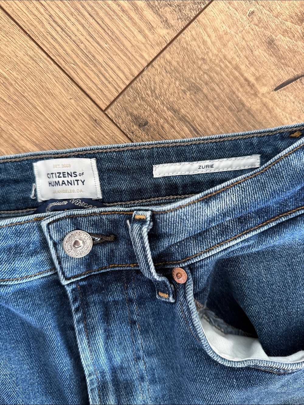 Citizens of Humanity Zurie Ankle Jeans Size 24 in Abalone Blue Straight Cropped - Picture 6 of 7